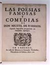 BARRIOS, MIGUEL [i. e., DANIEL LEVI] DE. Las Poesías Famosas y Comedias.  1708